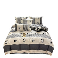 HKM-673427 Pure Cotton Four-Piece Sheet Set with Stripe, Geometric, and Cartoon Patterns