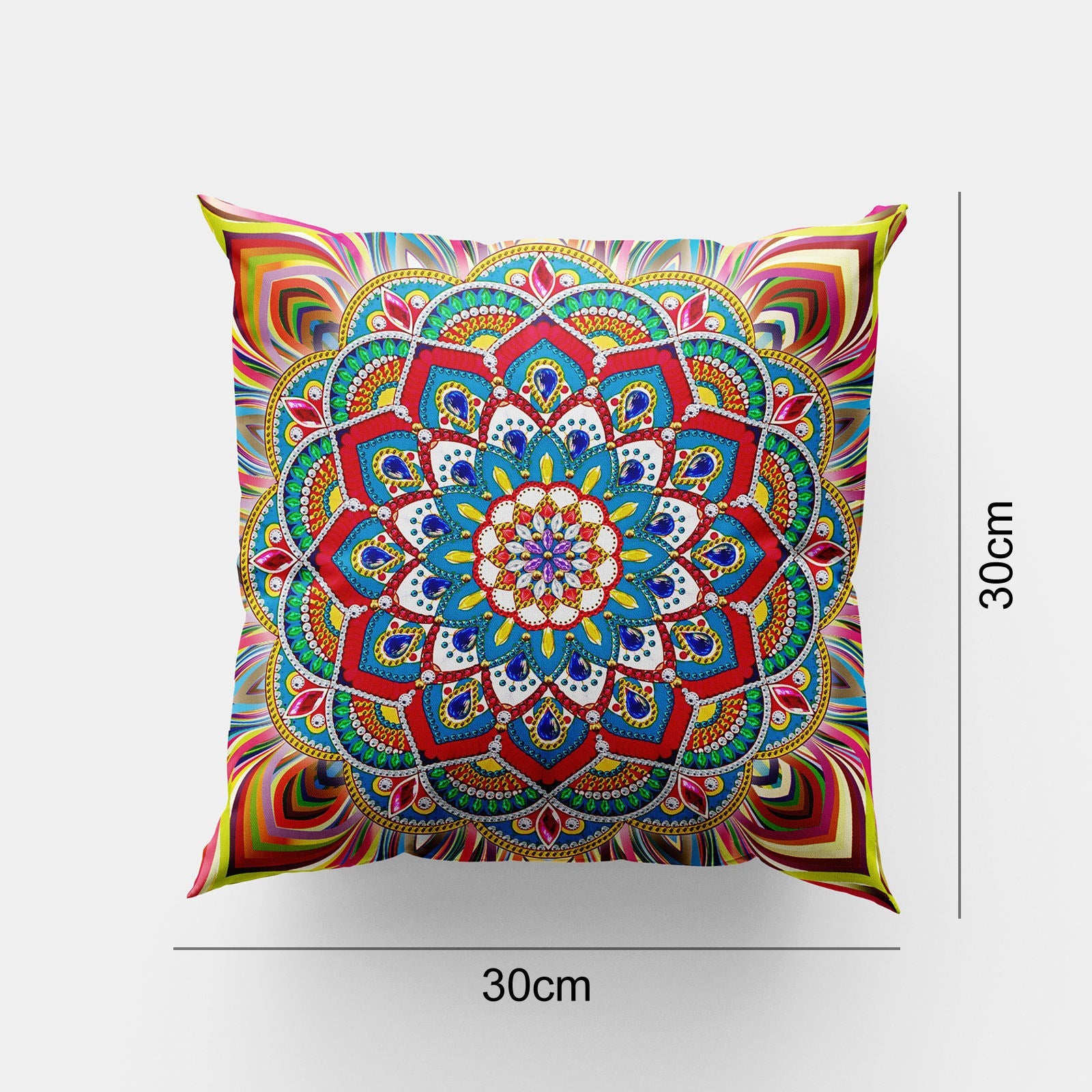 HKM-673555 Mandala Home Decor Pillow Case with Craft Kit and Tools