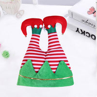 HKM-673875 Festive Flannel Christmas Hat in Red and Green