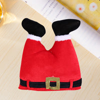 HKM-673875 Festive Flannel Christmas Hat in Red and Green