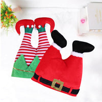 HKM-673875 Festive Flannel Christmas Hat in Red and Green