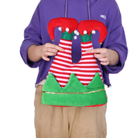 HKM-673875 Festive Flannel Christmas Hat in Red and Green