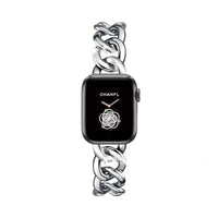 HKM-673939 Metal Single Row Denim Chain Strap for Apple-Compatible Devices - Multiple Colors Available