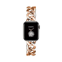 HKM-673939 Metal Single Row Denim Chain Strap for Apple-Compatible Devices - Multiple Colors Available