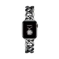 HKM-673939 Metal Single Row Denim Chain Strap for Apple-Compatible Devices - Multiple Colors Available