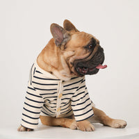 HKM-674003 Striped Cotton V-Neck Pet Shirt for Dogs - Red and Black, Multiple Sizes Available