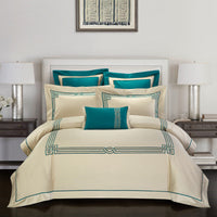HKM-674195 Four-Piece Cotton Embroidered Bedding Set - 100% Pure Cotton, Reactive Dyeing, Satin Weaving