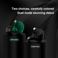 HKM-674323 1DD+6BA Hybrid Metal In-Ear Earphones with 3.5mm Plug, 22Ω Impedance, Optional Mic, Customizable Cable