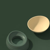 HKM-674451 Anti-Overturning Double Bowl for Cats and Dogs - Eco-Friendly Resin and Rubber, Universal Size