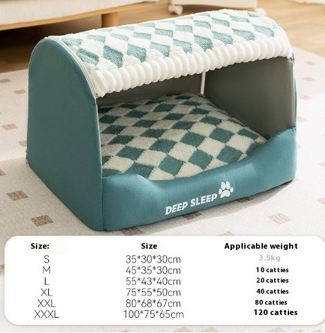 HKM-674451 Cozy Three-Dimensional Bear Curved Kennel for Small Dogs, Warm Removable Nest