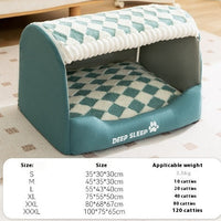 HKM-674451 Cozy Three-Dimensional Bear Curved Kennel for Small Dogs, Warm Removable Nest