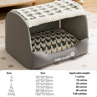 HKM-674451 Cozy Three-Dimensional Bear Curved Kennel for Small Dogs, Warm Removable Nest