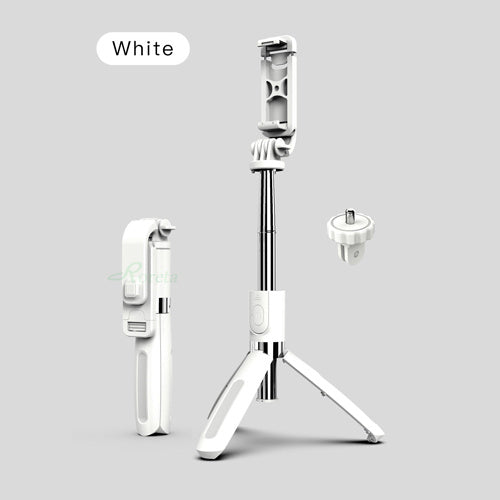 HKM-674643 Bluetooth Selfie Stick with Wireless Remote Control for Smartphones and Action Cameras - Adjustable Tripod, 360° Rotation