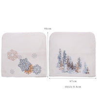 HKM-674643 Christmas Tree and Snowflake Decorative Plush Chair Covers - Soft Brushed Wool, 47x46cm