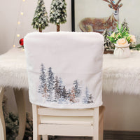 HKM-674643 Christmas Tree and Snowflake Decorative Plush Chair Covers - Soft Brushed Wool, 47x46cm