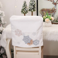 HKM-674643 Christmas Tree and Snowflake Decorative Plush Chair Covers - Soft Brushed Wool, 47x46cm