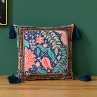 HKM-674707 Festive Ethnic Style Tassel Pillowcase and Lumbar Cushion - Multiple Color Options Available