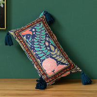 HKM-674707 Festive Ethnic Style Tassel Pillowcase and Lumbar Cushion - Multiple Color Options Available