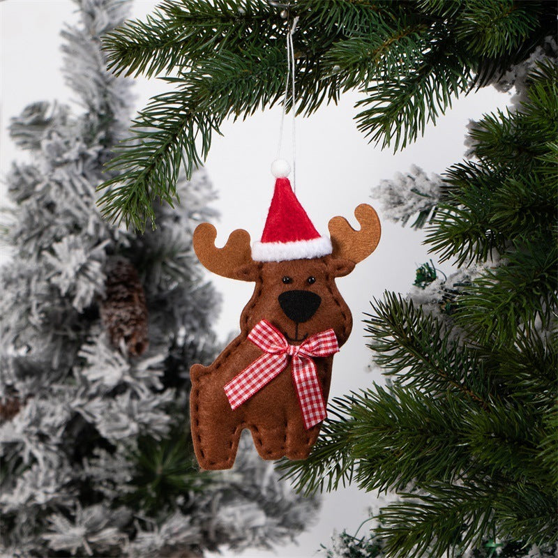 HKM-674707 Reindeer Shape Pendant Set for Christmas Decor - Non-Woven Fabric, 3 Pieces