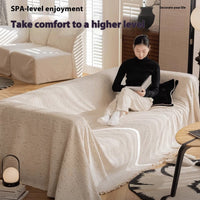 HKM-674835 Autumn and Winter Plush Yarn Sofa Slipcover Universal Blanket in Solid Colors