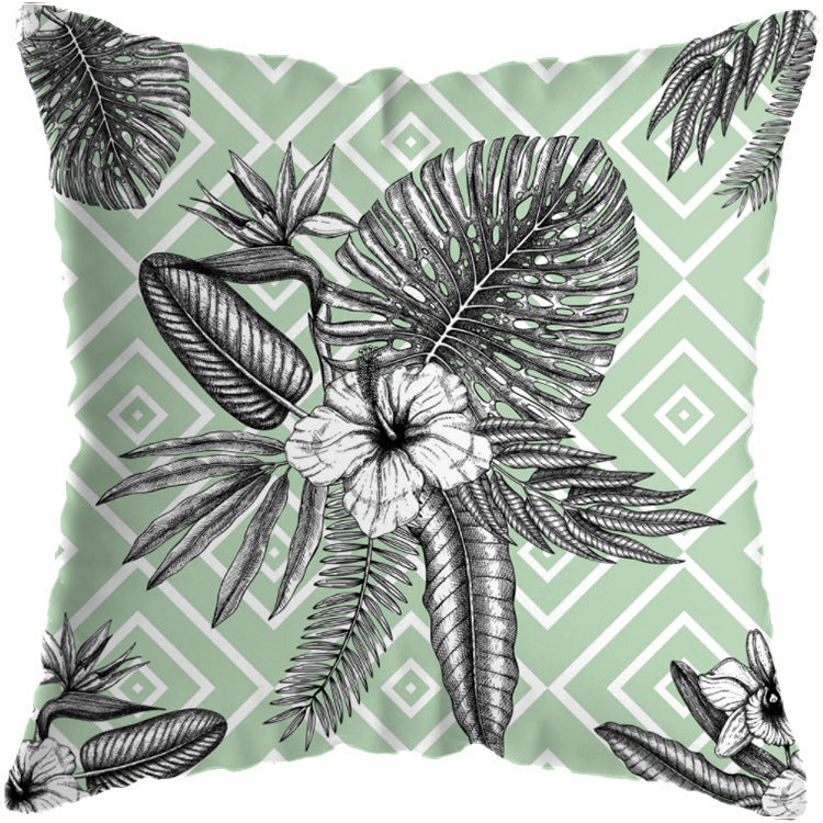 HKM-674963 Tropical Floral Cushion Cover for Living Room Decor - 45x45cm