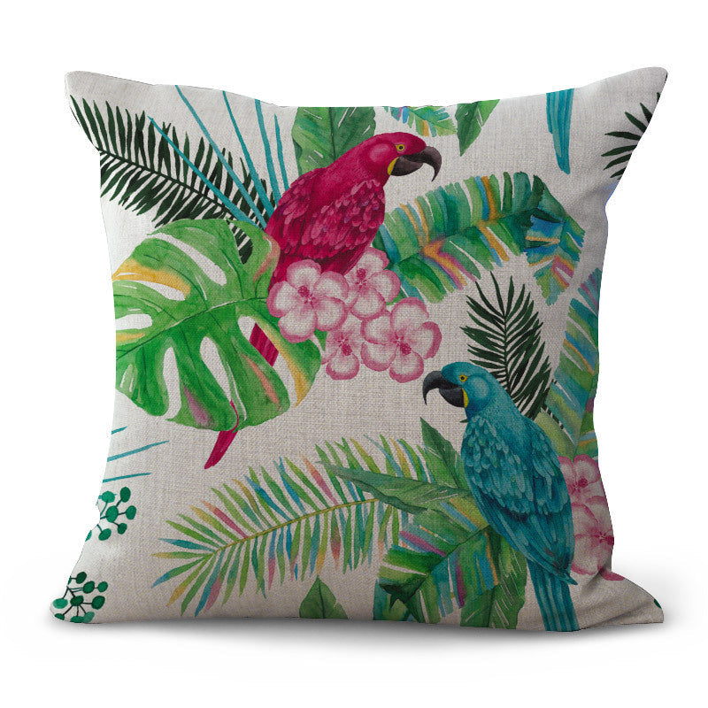 HKM-674963 Tropical Floral Cushion Cover for Living Room Decor - 45x45cm
