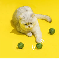 HKM-675027 Cat Balls Cat Hide And Seek Toys Kitten Teasing Stick Self-Help Relief Sisal Balls Cat Teething Pea Toy Balls Supplies