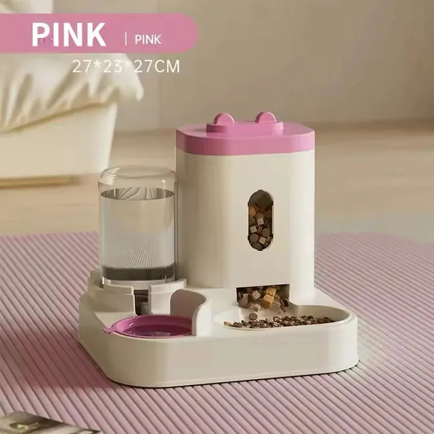 KTX-675027 Smart Automated Pet Feeder with Rounded Shape Food and Water Dispenser