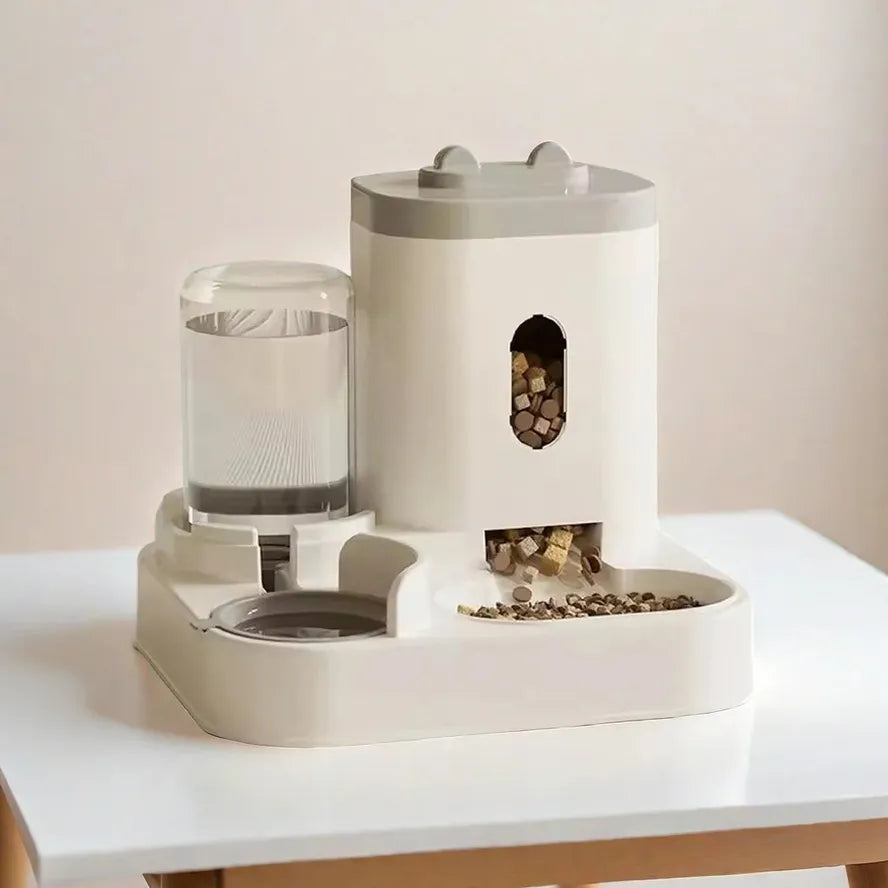 KTX-675027 Smart Automated Pet Feeder with Rounded Shape Food and Water Dispenser