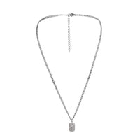 HKM-675091 Trendy Minimalist Square Plate Pendant Necklace for Men with Snake Chain