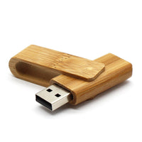 HKM-675091 Wooden USB Flash Drive with Rotating Clip - 20MB/s Read & 10MB/s Write Speeds