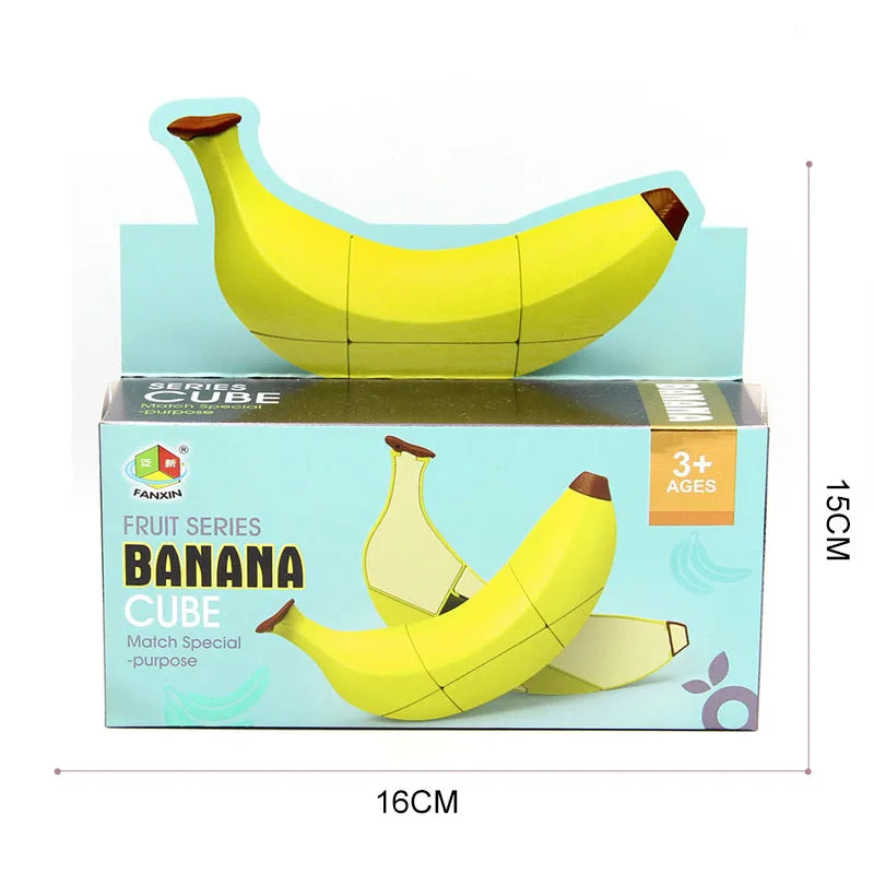 HKM-675155 Banana-Shaped 3x3 Magic Cube Puzzle - Educational Toy for Age 3 and Up - ABS Plastic