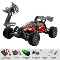 HKM-675411 1/16 Brushless RC Drift Truck with LED, 70km/h Speed, 2.4G Remote Control, Metal Alloy, Indoor/Outdoor Use
