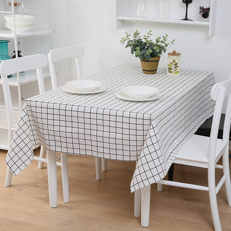 HKM-675411 Waterproof Rectangular Table Cover for Coffee Tables and Restaurants in Dark Gray and Yellow Mig
