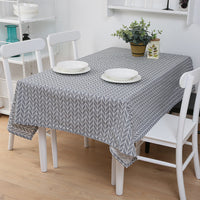 HKM-675411 Waterproof Rectangular Table Cover for Coffee Tables and Restaurants in Dark Gray and Yellow Mig