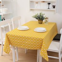 HKM-675411 Waterproof Rectangular Table Cover for Coffee Tables and Restaurants in Dark Gray and Yellow Mig