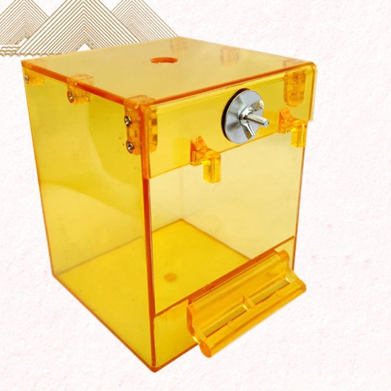 HKM-675667 Acrylic Bird Bath Square Basin for Small Birds - Perfect for Cockatiels, Budgerigars, and Canaries