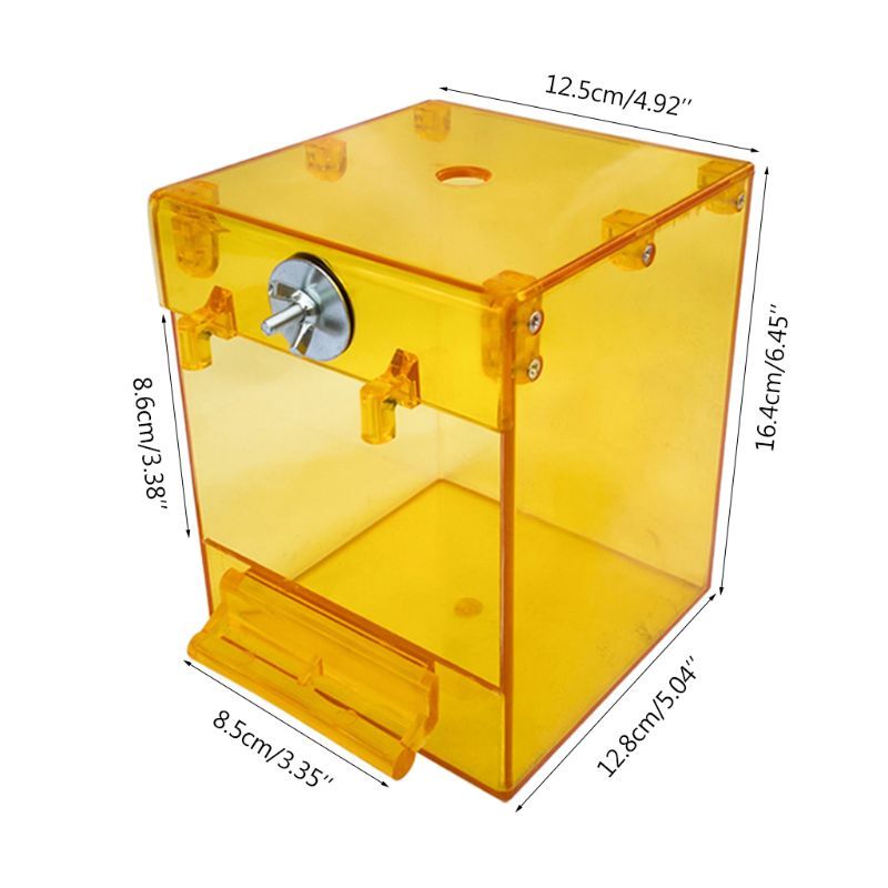 HKM-675667 Acrylic Bird Bath Square Basin for Small Birds - Perfect for Cockatiels, Budgerigars, and Canaries