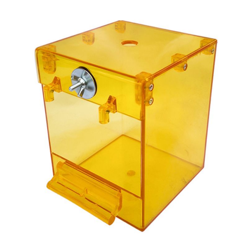 HKM-675667 Acrylic Bird Bath Square Basin for Small Birds - Perfect for Cockatiels, Budgerigars, and Canaries