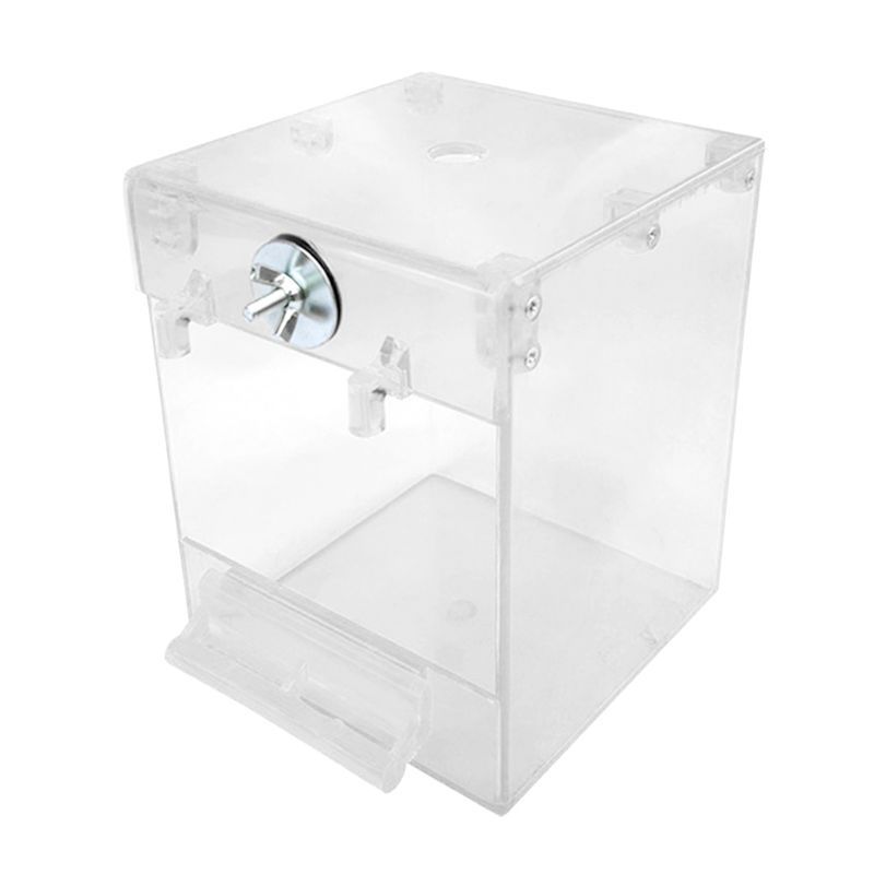 HKM-675667 Acrylic Bird Bath Square Basin for Small Birds - Perfect for Cockatiels, Budgerigars, and Canaries