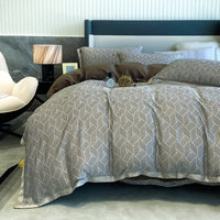 HKM-675731 Lenzing Tencel Double-sided Ice Silk Four-piece Geometric Duvet Cover Set for 1.8m Bed