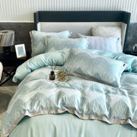 HKM-675731 Lenzing Tencel Double-sided Ice Silk Four-piece Geometric Duvet Cover Set for 1.8m Bed