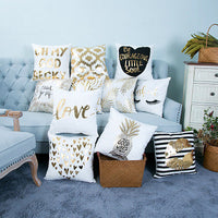 HKM-675795 Super Soft Pineapple Love Letter Silver Pillowcase Cushion for Car and Sofa