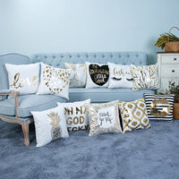HKM-675795 Super Soft Pineapple Love Letter Silver Pillowcase Cushion for Car and Sofa
