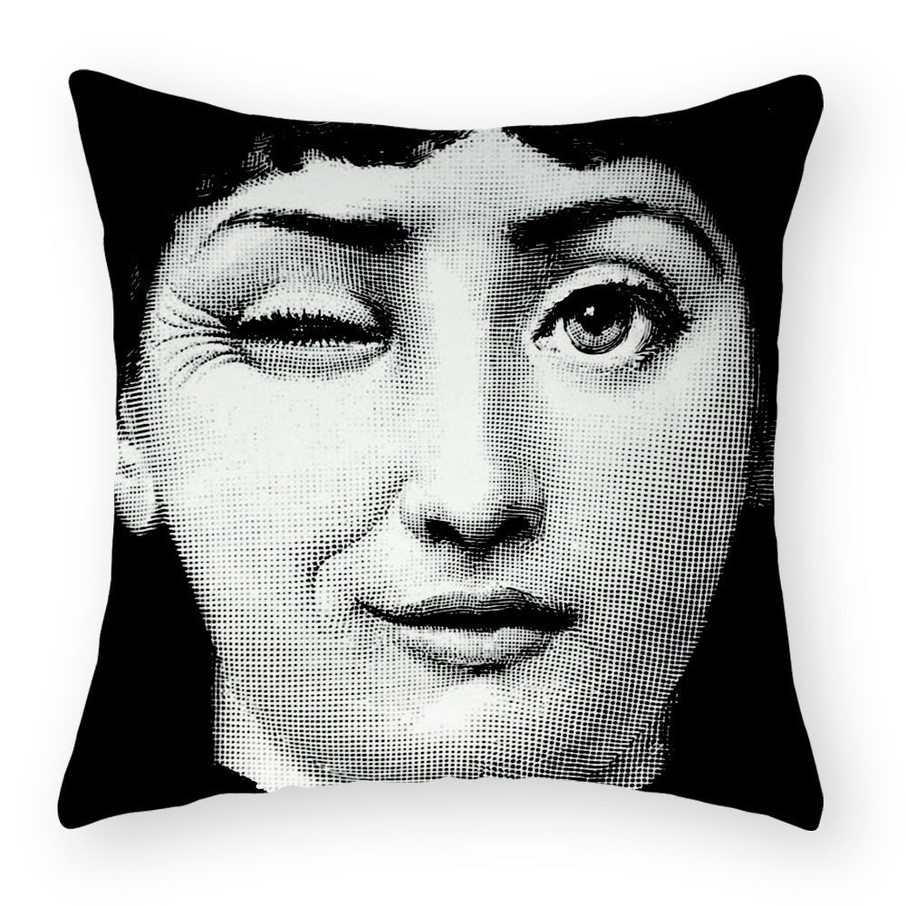 HKM-676115 Peach Skin Plush Cushion Cover for Sofa and Car - 45x45cm Characters Design