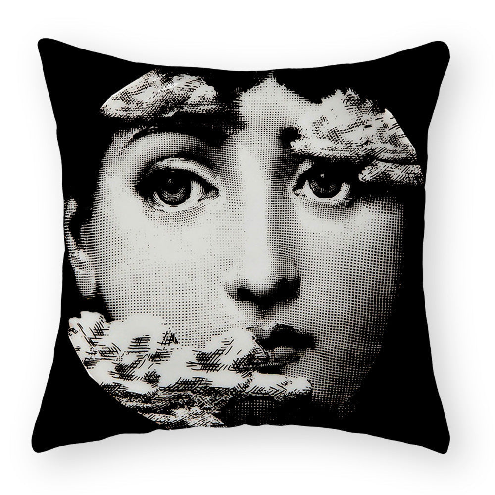 HKM-676115 Peach Skin Plush Cushion Cover for Sofa and Car - 45x45cm Characters Design