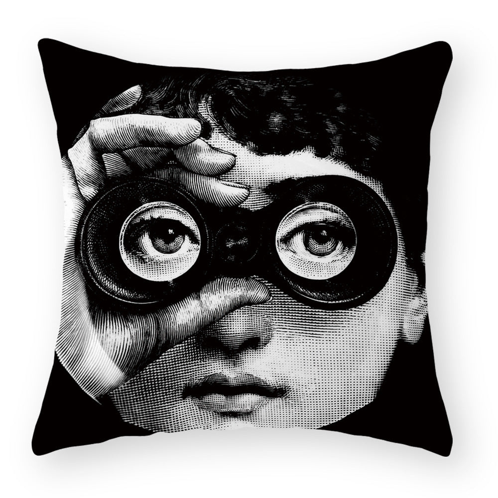 HKM-676115 Peach Skin Plush Cushion Cover for Sofa and Car - 45x45cm Characters Design
