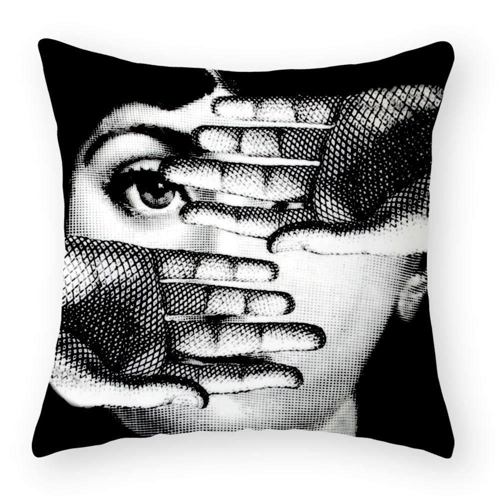 HKM-676115 Peach Skin Plush Cushion Cover for Sofa and Car - 45x45cm Characters Design