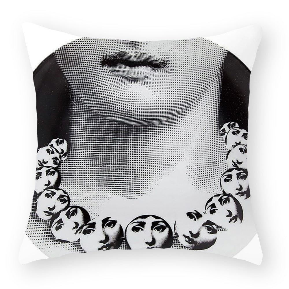 HKM-676115 Peach Skin Plush Cushion Cover for Sofa and Car - 45x45cm Characters Design