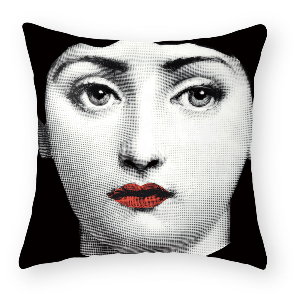 HKM-676115 Peach Skin Plush Cushion Cover for Sofa and Car - 45x45cm Characters Design